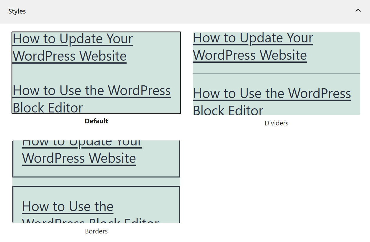 Changer le style de vos listes de publications
