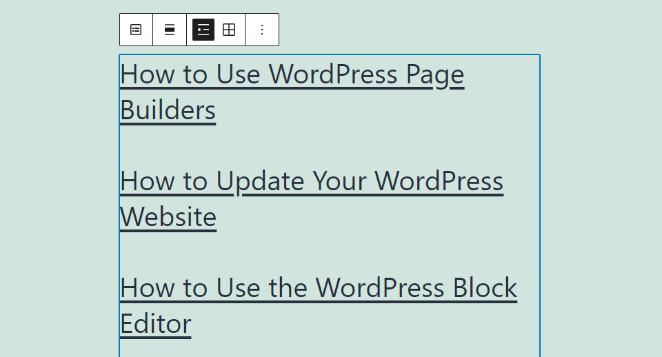 Le bloc Derniers articles dans WordPress