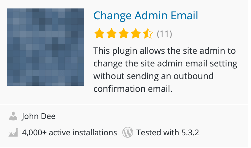 Alterar plugin de e-mail do administrador Change Admin email WordPress plugin