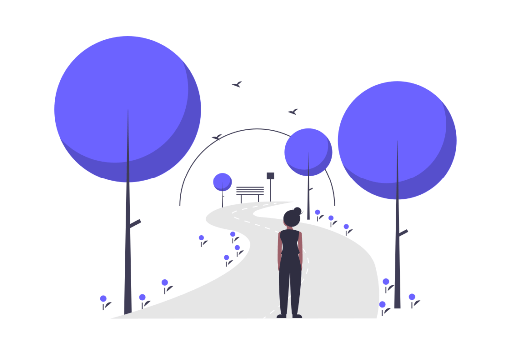 Walking through the park 
