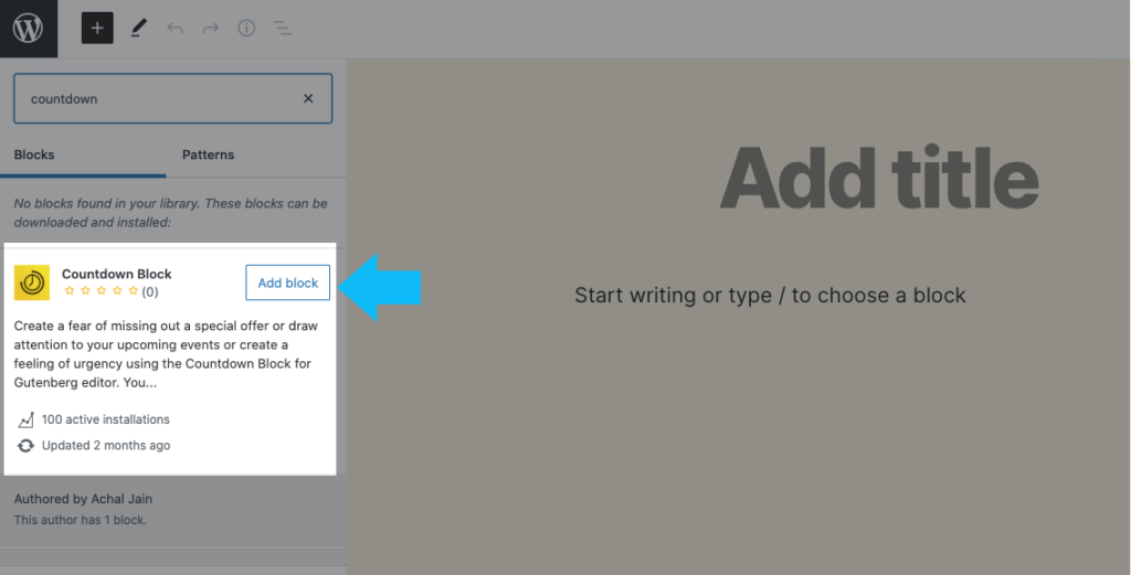 tambahkan blok WordPress