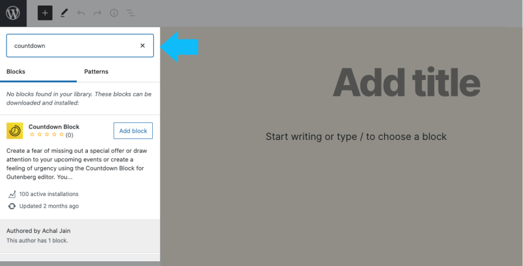 hitung mundur blok wordpress