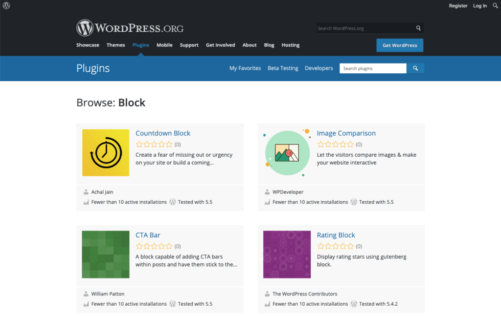Direktori blok WordPress