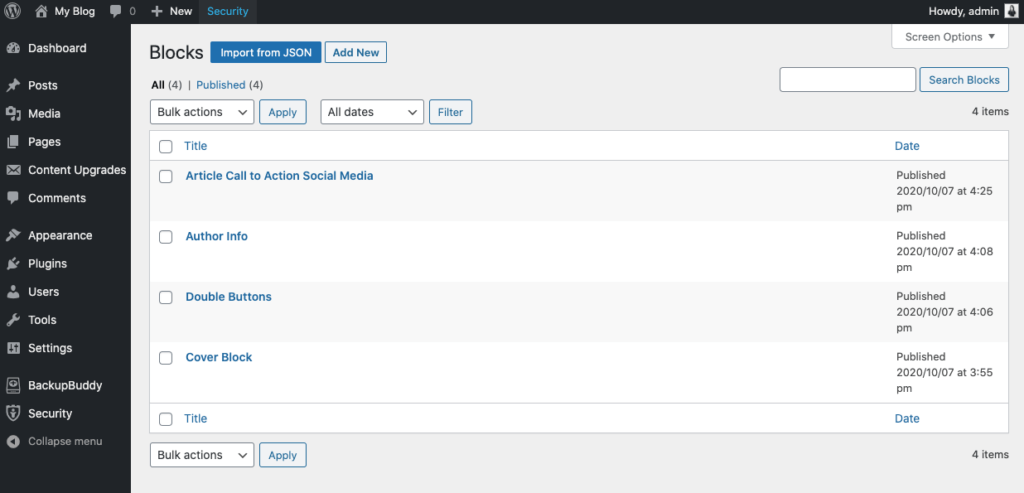 Manajer Blok WordPress