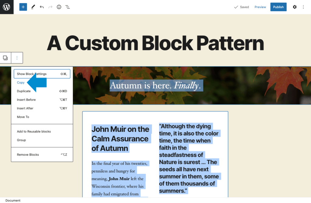 複製 wordpress 塊