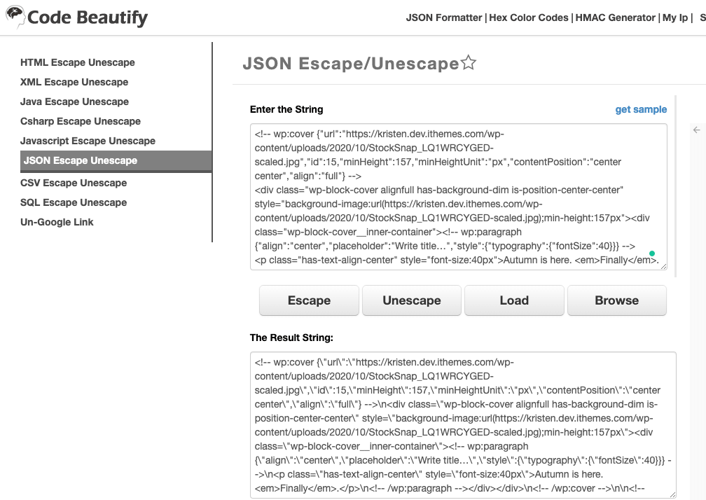 JSON 轉義工具