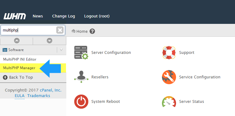 Gestore MultiPHP dell'OMS