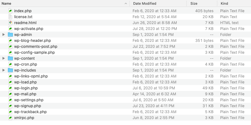 WordPress-Dateien
