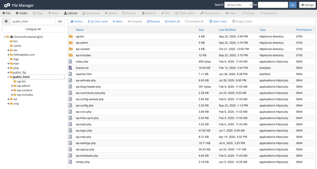 WordPress-Installationsdateien
