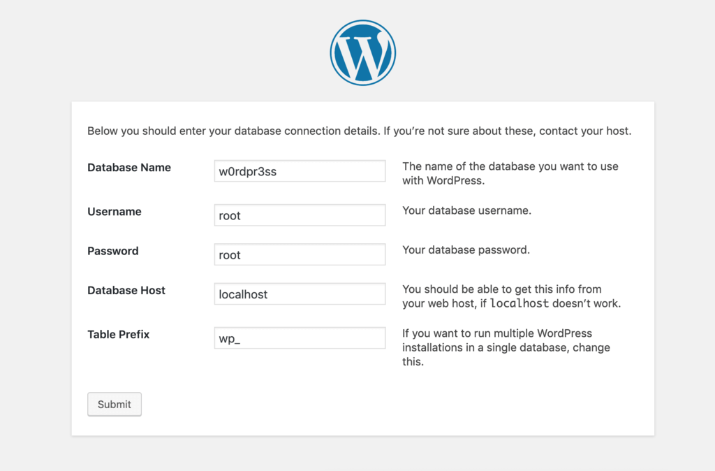 WordPress-Willkommensbildschirm