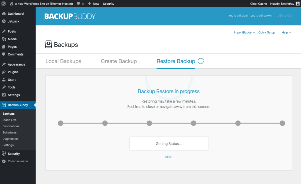 WordPress 恢復狀態