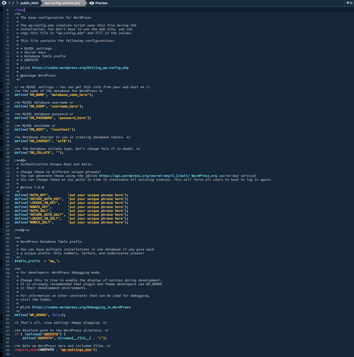wp-config.php 文件