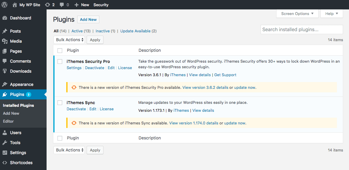 actualizare versiune plugin wordpress
