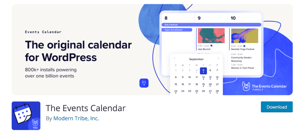O Calendário de Eventos