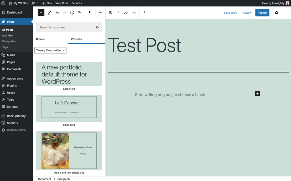 Schemi di blocchi di WordPress 5.6