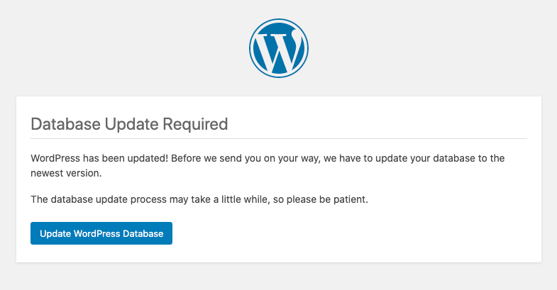 Richiesto aggiornamento del database WordPress 5.6