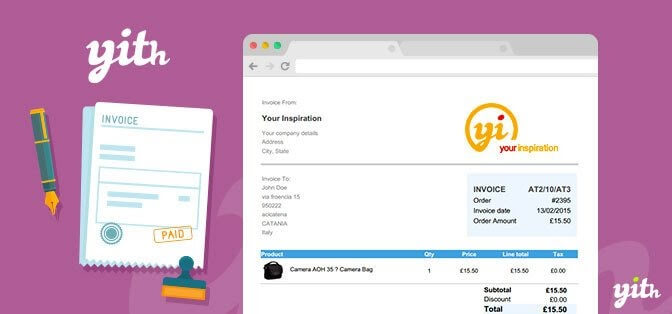 クライアントに請求するためのトップ7のWordPressプラグイン3 YITH Invoice