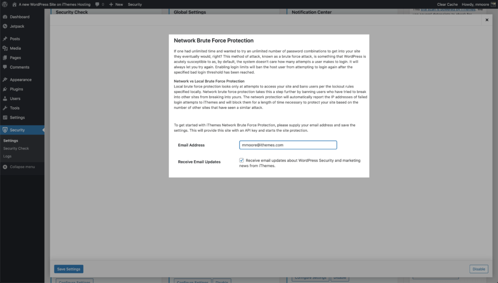 Brute-Force-Einstellungen des WordPress-Sicherheitsnetzwerks