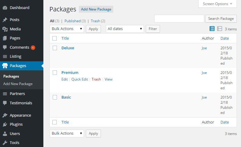 Pacchetti ListBuilder