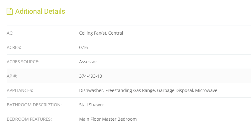 Detalii suplimentare EstateMLS
