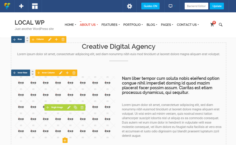 EXE Theme Review Visual Composer