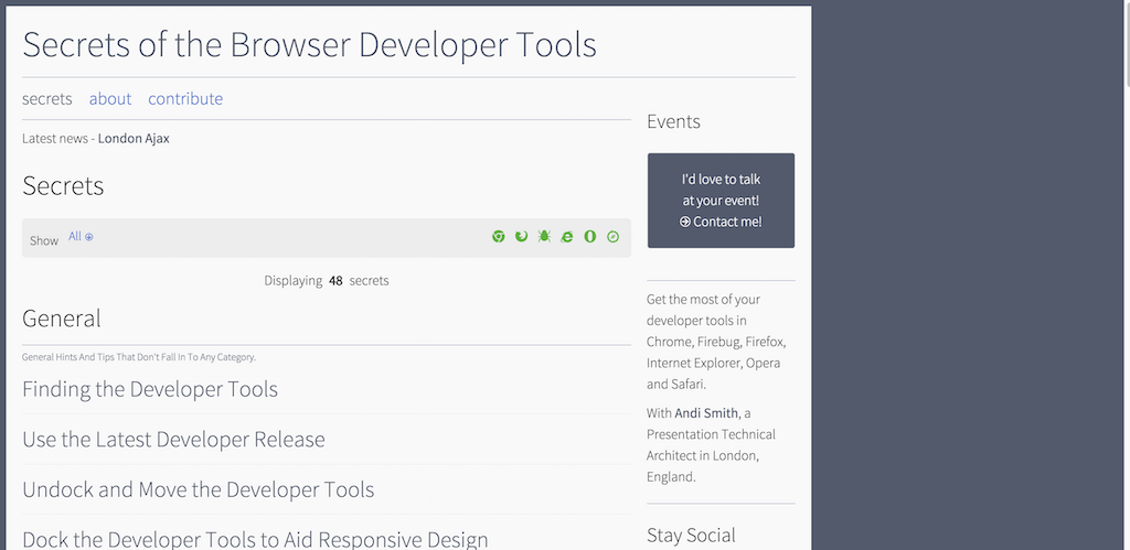 Segredos dos segredos das ferramentas de desenvolvedor do navegador