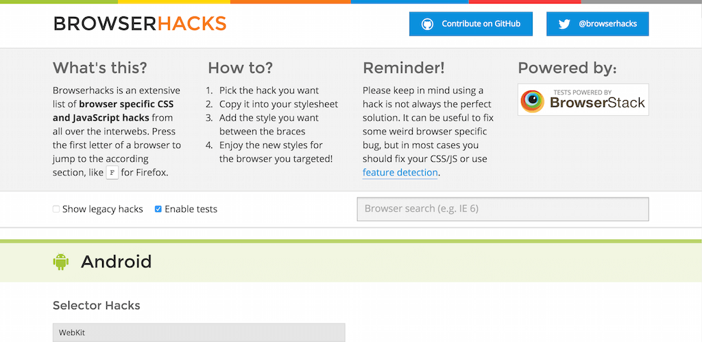 Browserhacks