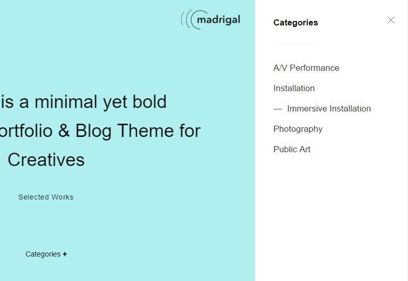 Northeme Madrigal Menü