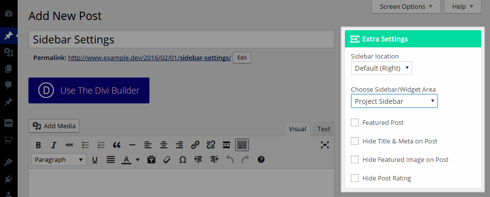 Extra WordPress Theme Review Setări suplimentare