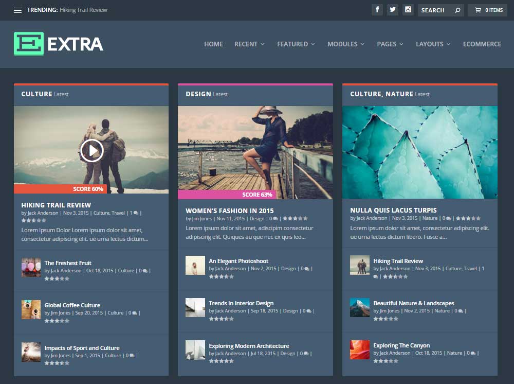 Extra WordPress Theme Review Dark