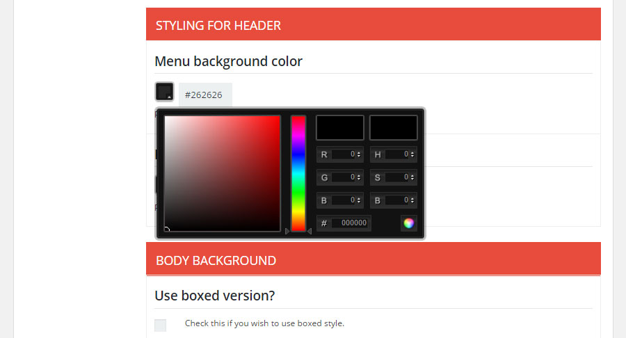 Brixton WordPress Tema İnceleme Renkleri