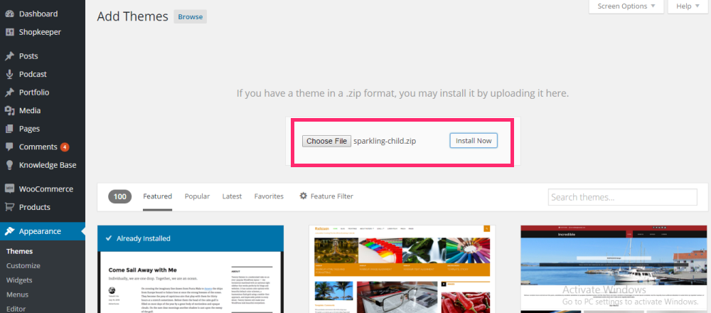 Încărcați tema copil