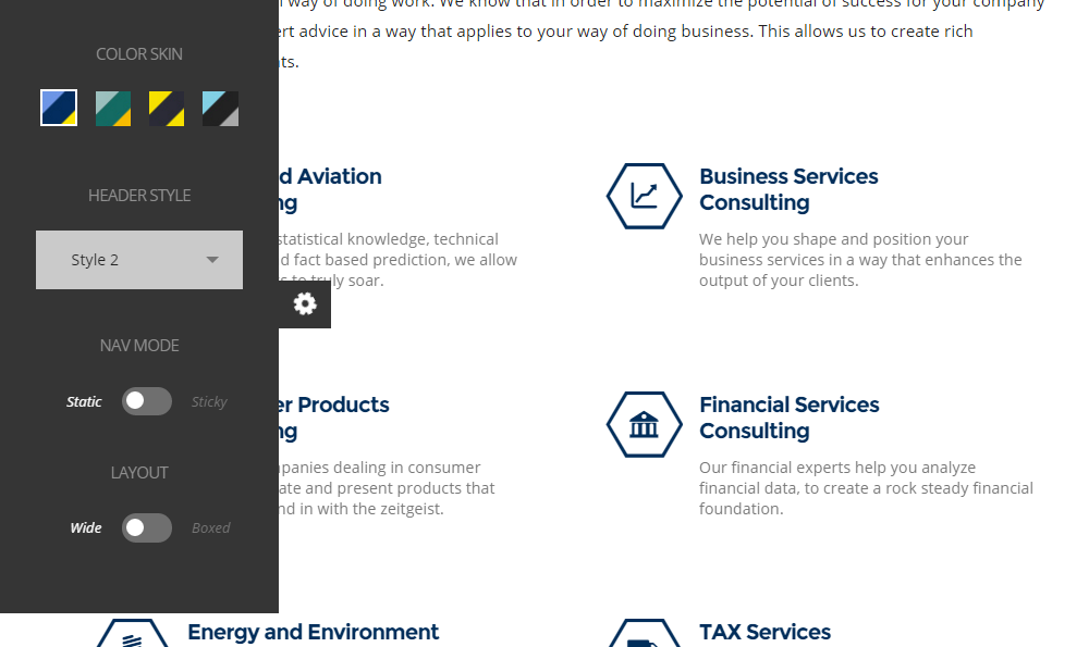 ให้คำปรึกษารีวิวธีม WordPress - สี