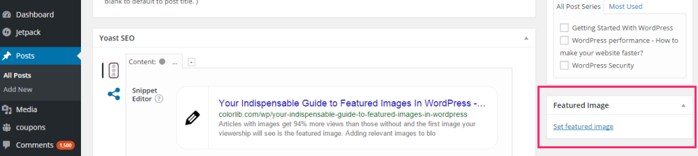 Link immagine in primo piano