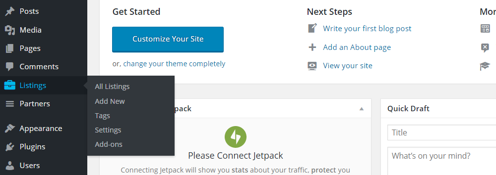 ClassyAds WordPress Theme Review-Post-Typen