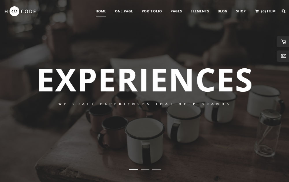 Examen du thème WordPress H-Code Démo principale