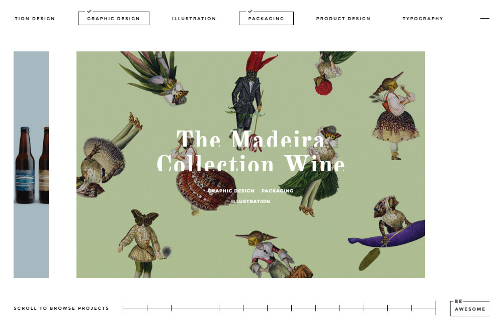 Bagian Portofolio Ulasan Tema BeAwesome