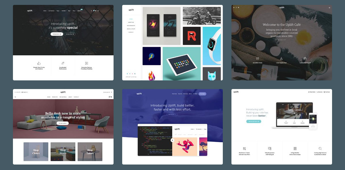 Démos de révision de thème WordPress Uplift