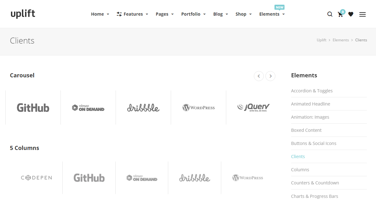 Uplift WordPress Theme Review Clients