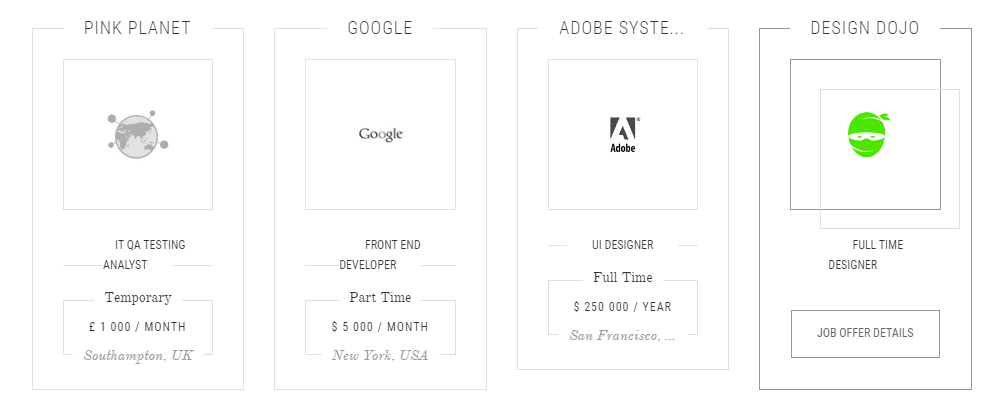 JobsDojo 主题审查布局