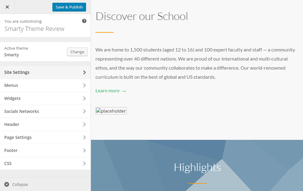 Настройщик Smarty Theme Review