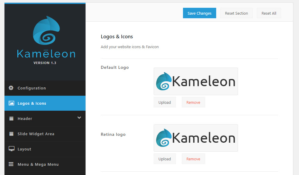 Options de thème Kameleon 01