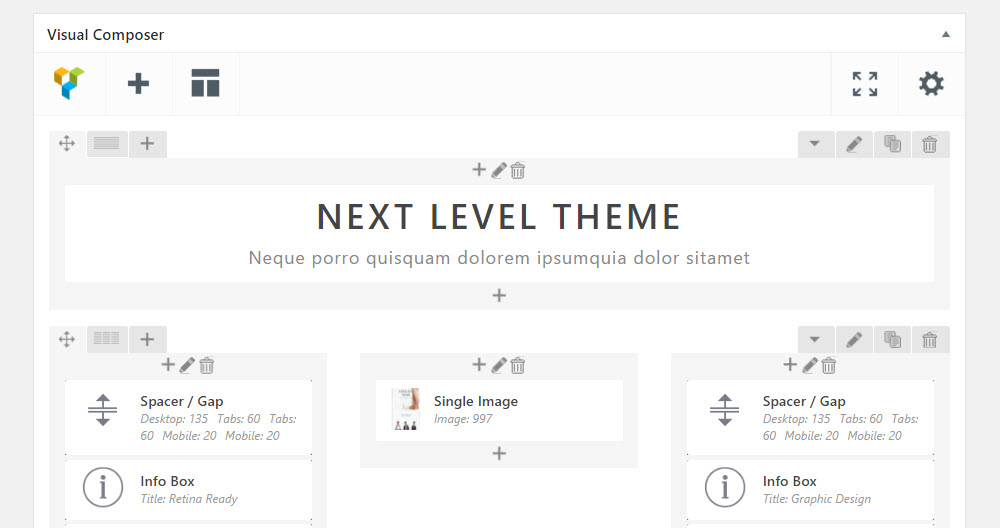 Interface utilisateur de Kameleon Visual Composer