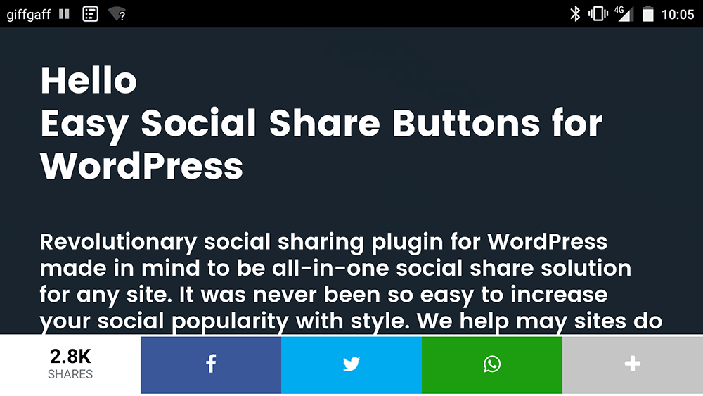 Bar de partajare prietenos pentru mobil