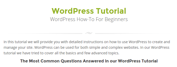 Tutoriels WordPress SiteGround