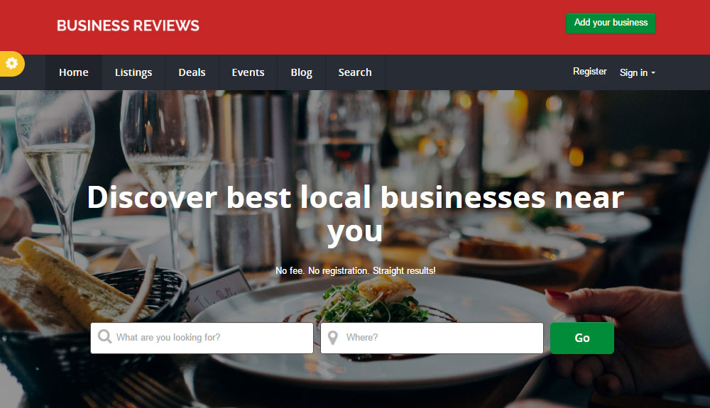 Page d'accueil de l'annuaire en ligne Crowd Vox