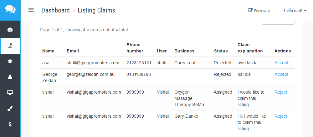 Crowd Vox Listing Revendications