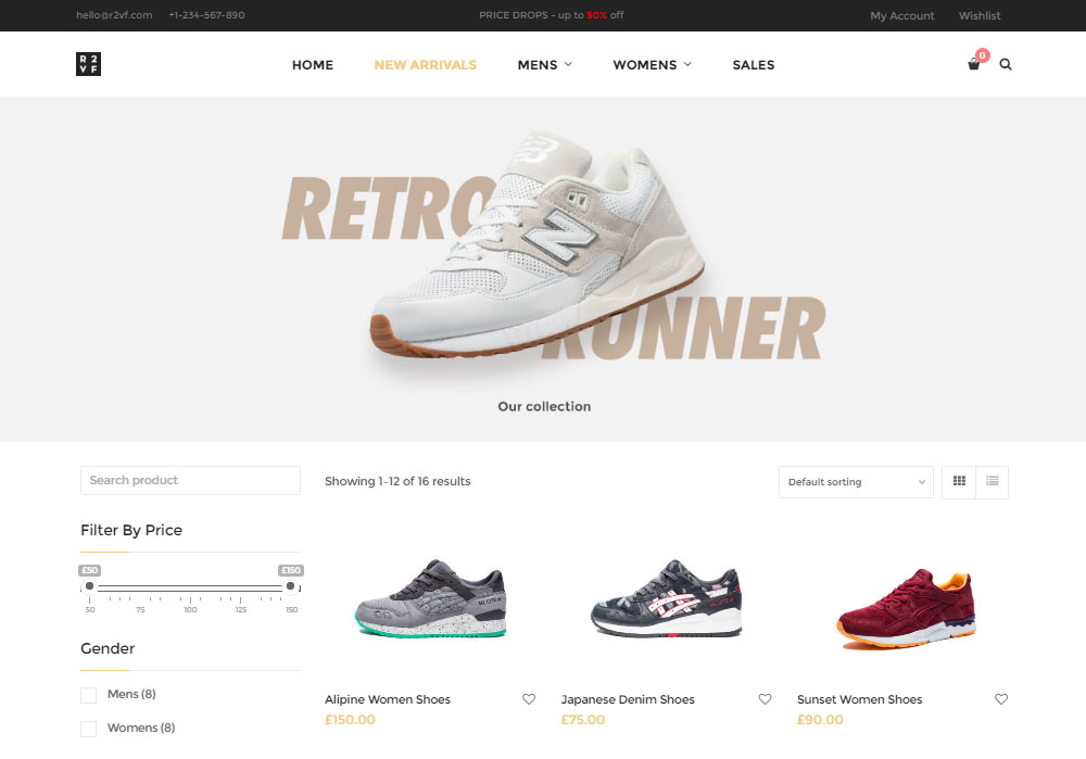 Demo Toko Sepatu Ulasan Nitro WordPress Theme