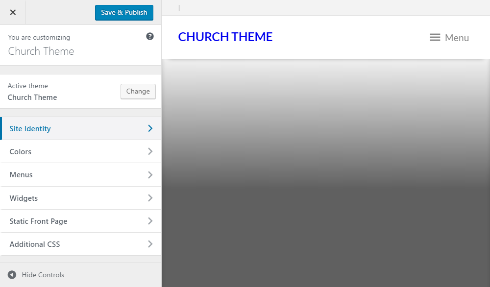 Anpassung des Kirchenthemas