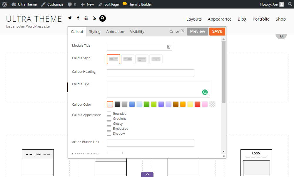 Générateur de revue de thème Ultra WordPress 02